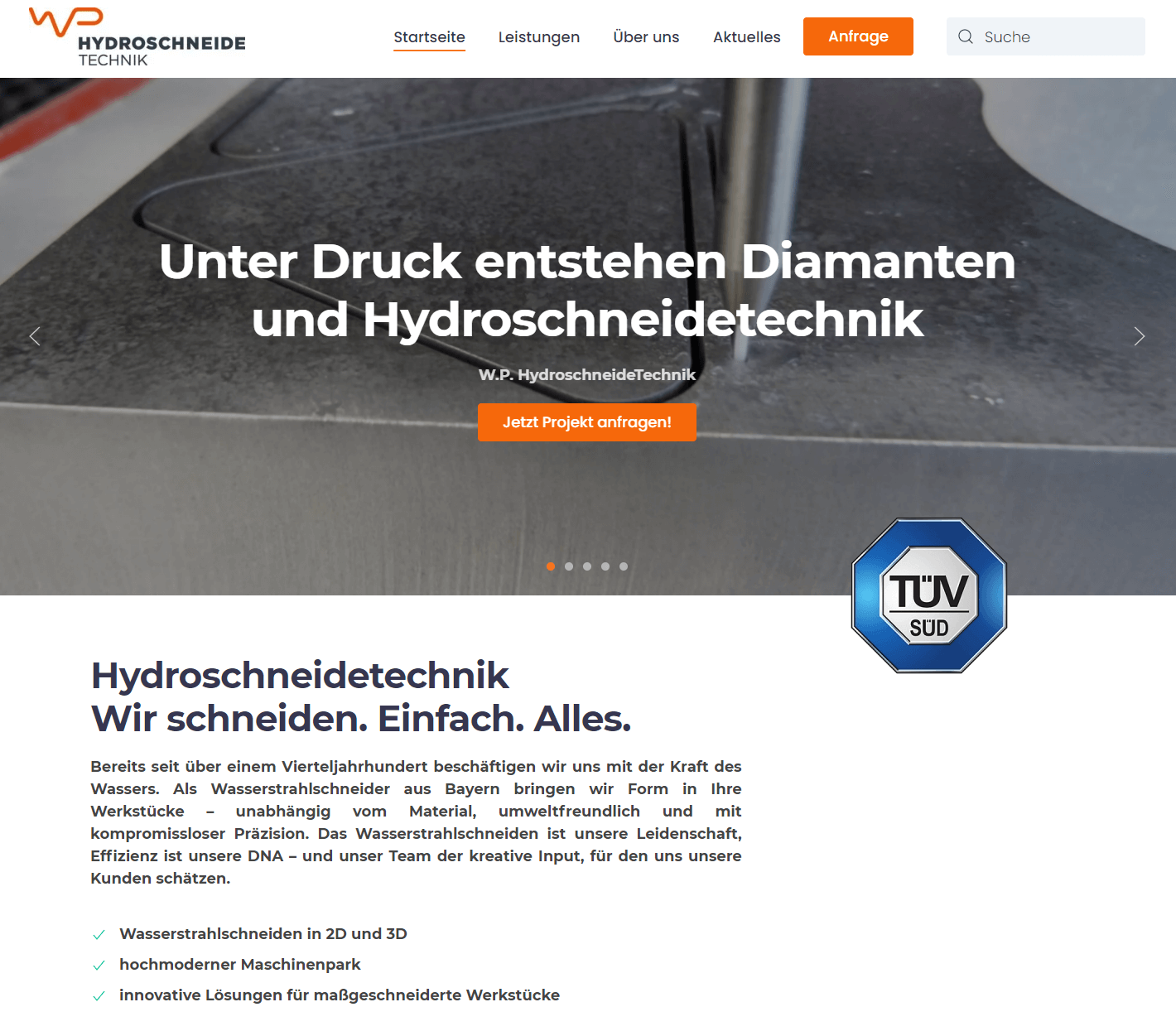 Die neue Website von WPFI HydroschneideTechnik ist nun online!